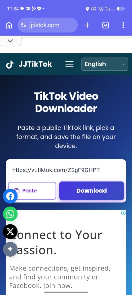Paste the link on this page